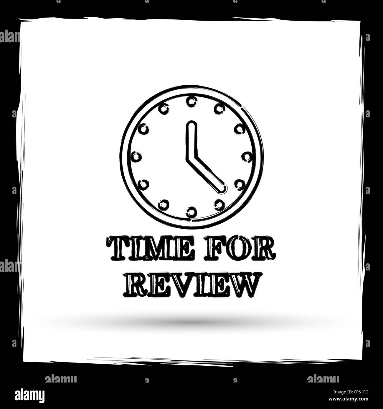 Time For Review Icon Internet Button On White Background Outline Design Imitating Paintbrush Stock Photo Alamy