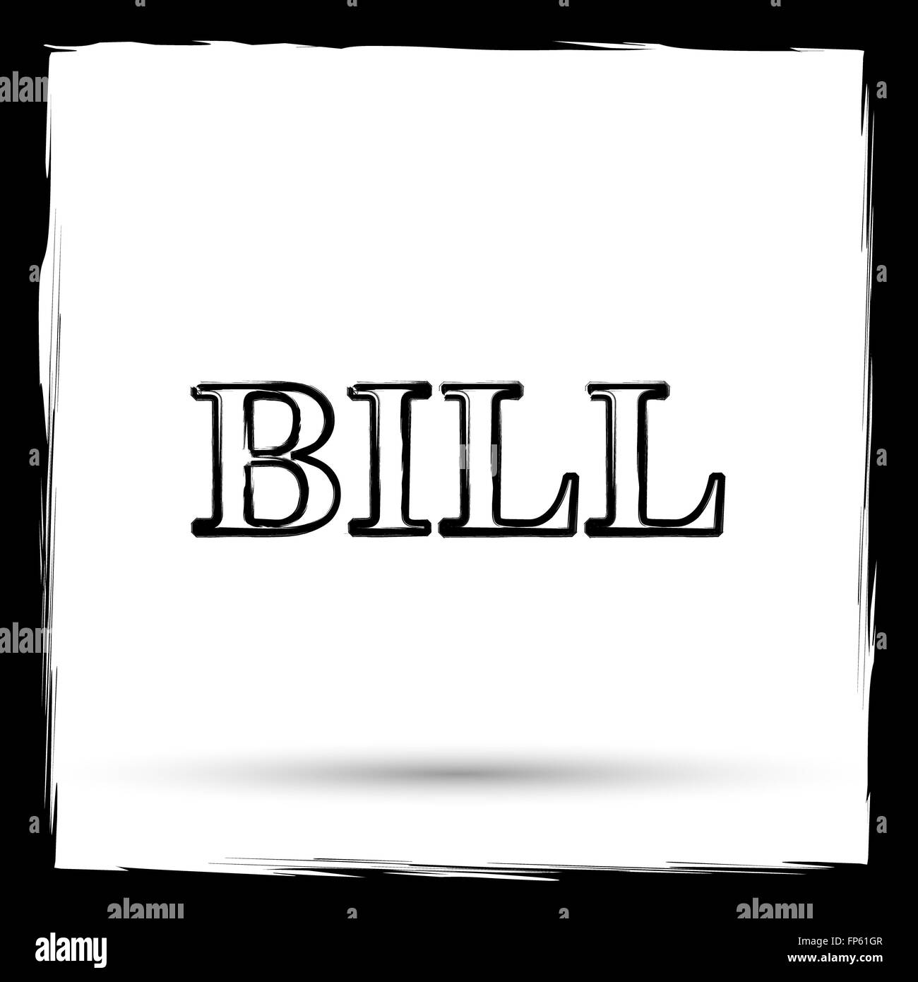 Bill icon. Internet button on white background. Outline design ...