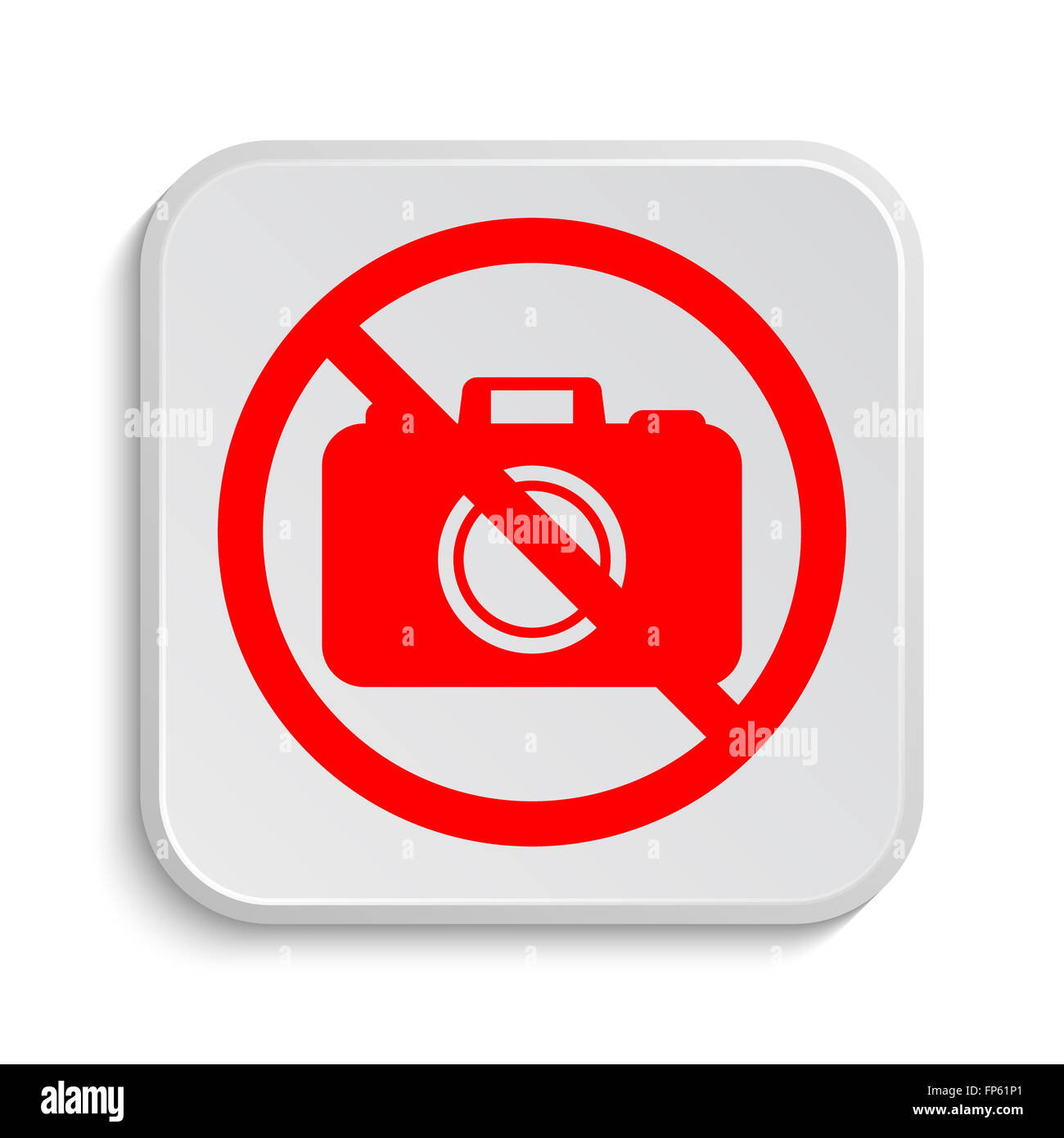 Forbidden camera icon. Internet button on white background Stock Photo ...