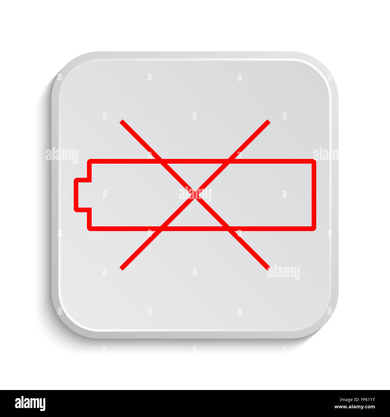 Empty battery icon. Internet button on white background Stock Photo - Alamy