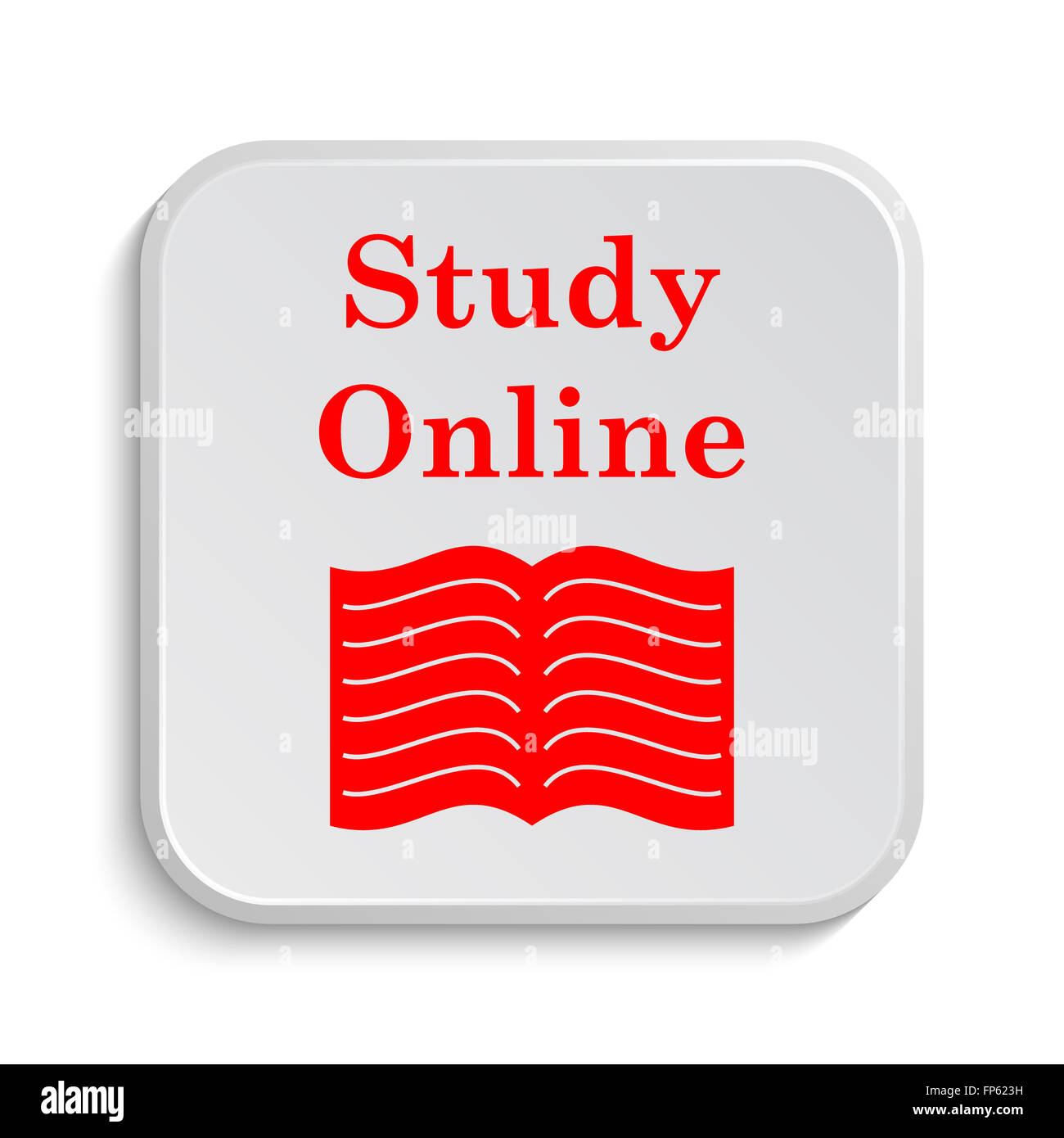 Study online icon. Internet button on white background Stock Photo - Alamy