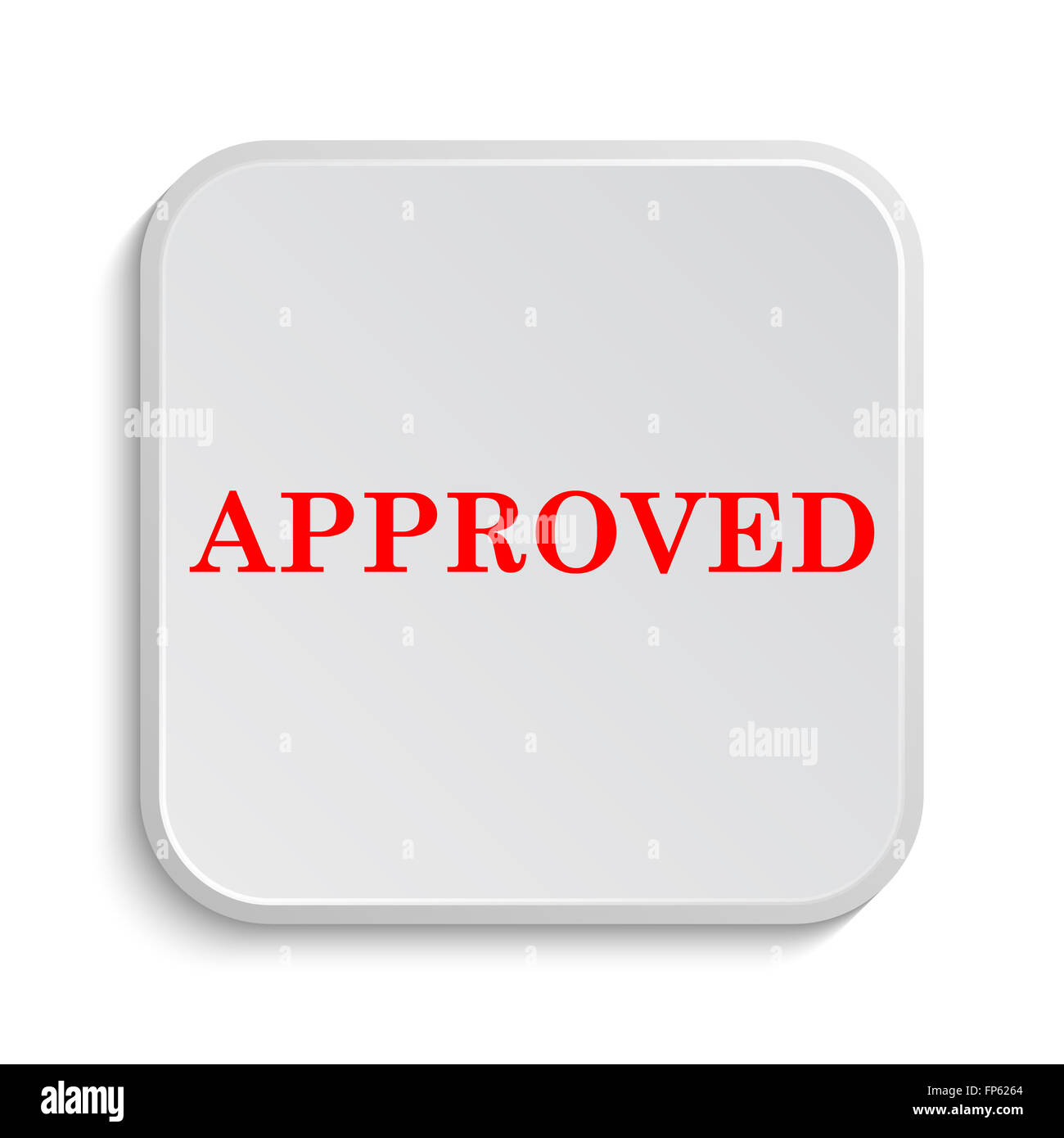 Approved icon. Internet button on white background Stock Photo - Alamy