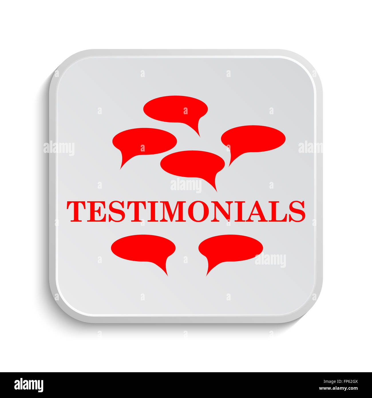 Testimonials icon. Internet button on white background Stock Photo - Alamy