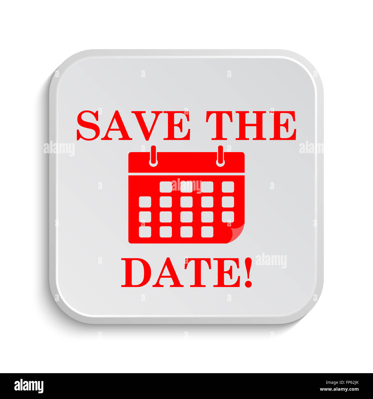 Save the date icon. Internet button on white background Stock Photo - Alamy