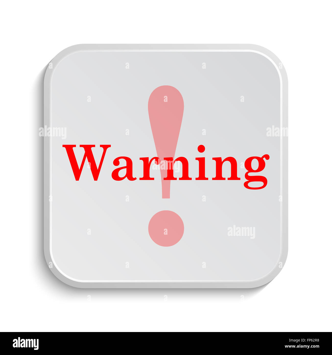 Warning icon. Internet button on white background Stock Photo - Alamy