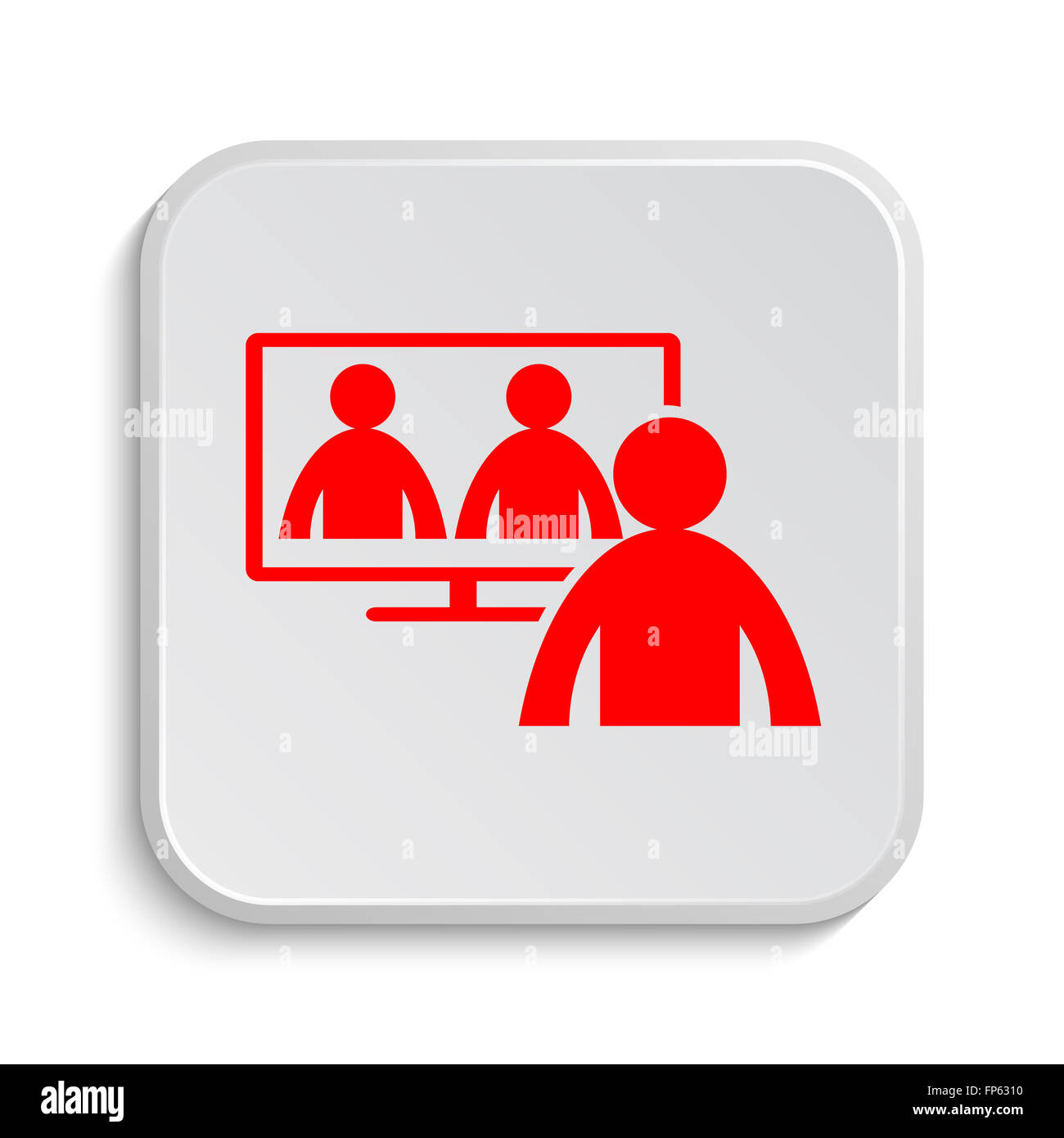 Video conference, online meeting icon. Internet button on white ...