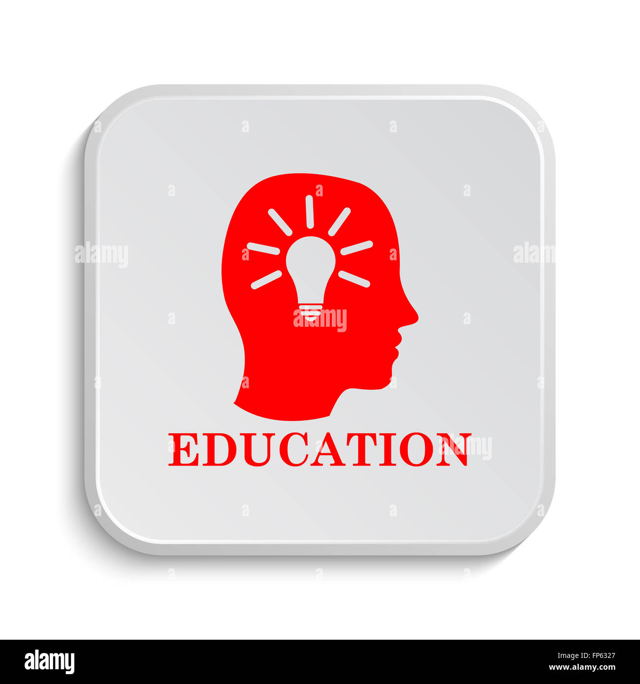 Education icon. Internet button on white background Stock Photo - Alamy