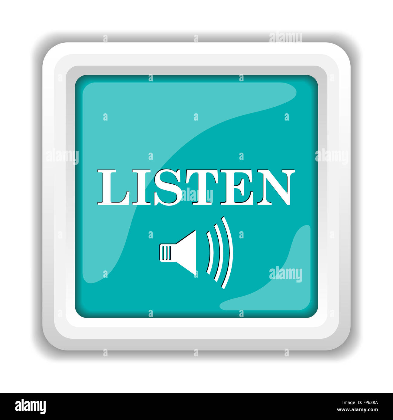 Listen icon. Internet button on white background Stock Photo - Alamy