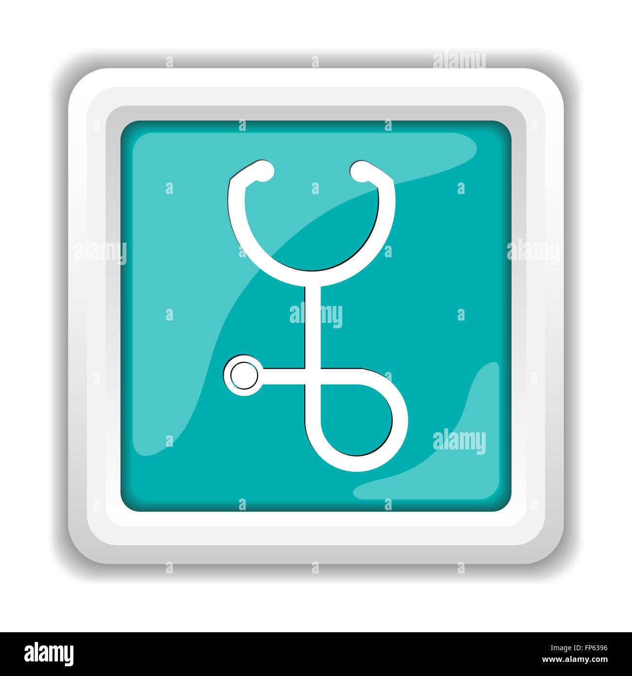 Stethoscope icon. Internet button on white background Stock Photo - Alamy