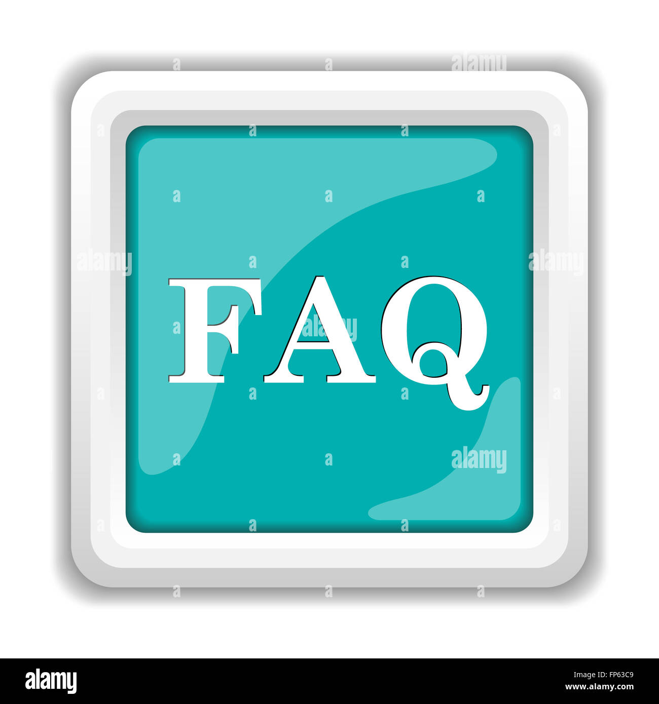 FAQ icon. Internet button on white background Stock Photo - Alamy