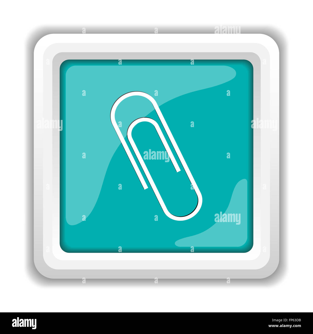 Paperclip icon. Internet button on white background Stock Photo - Alamy