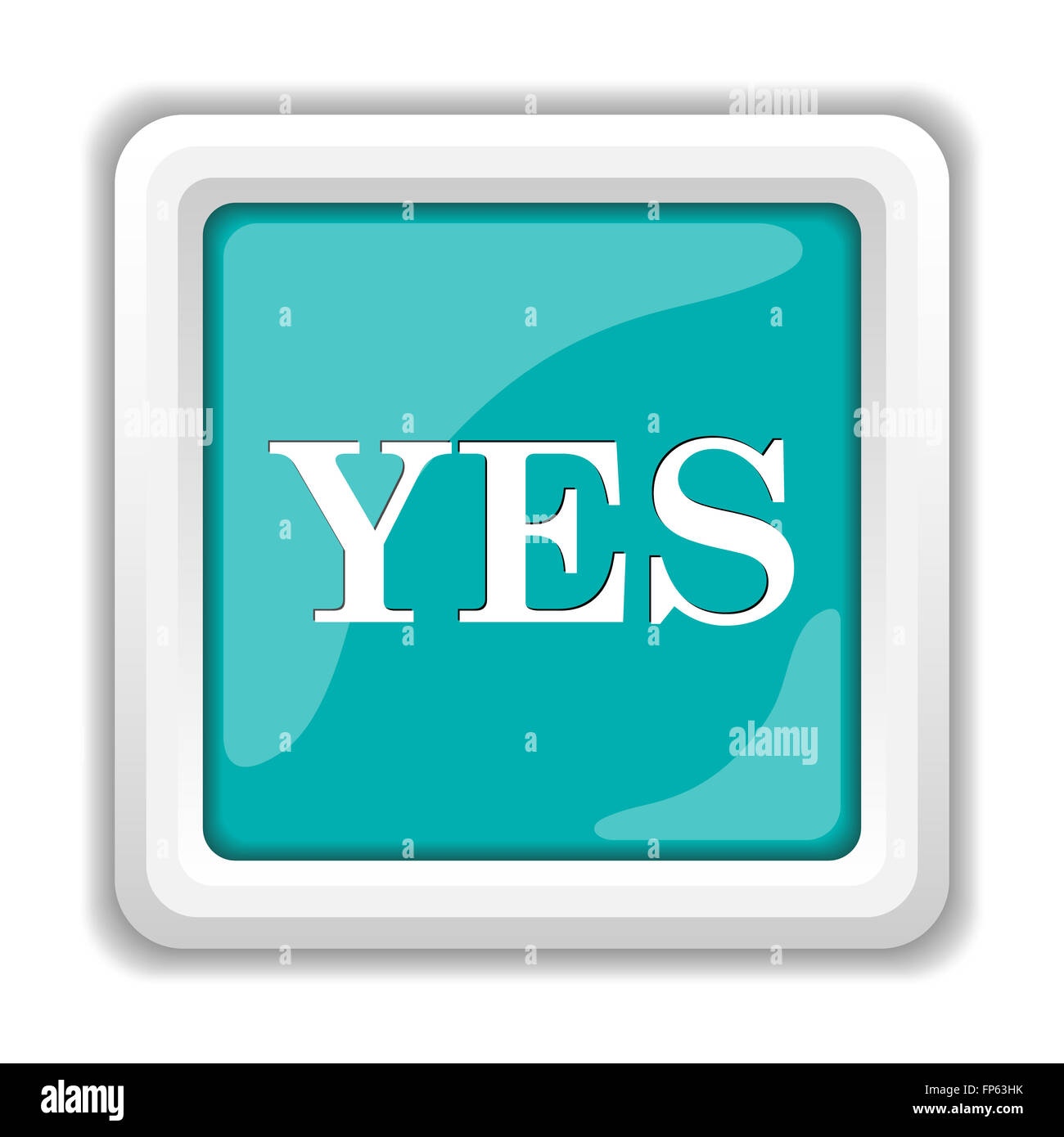 Yes icon. Internet button on white background Stock Photo - Alamy