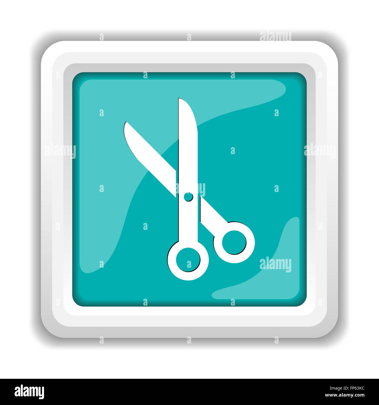 Cut icon. Internet button on white background Stock Photo - Alamy