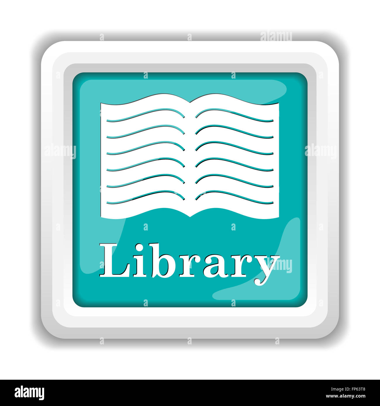 Library icon. Internet button on white background Stock Photo - Alamy