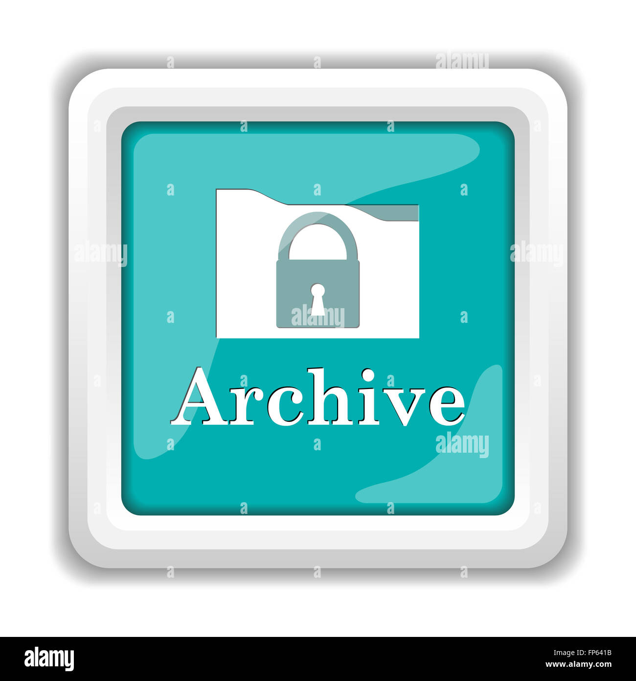 Archive icon. Internet button on white background Stock Photo - Alamy