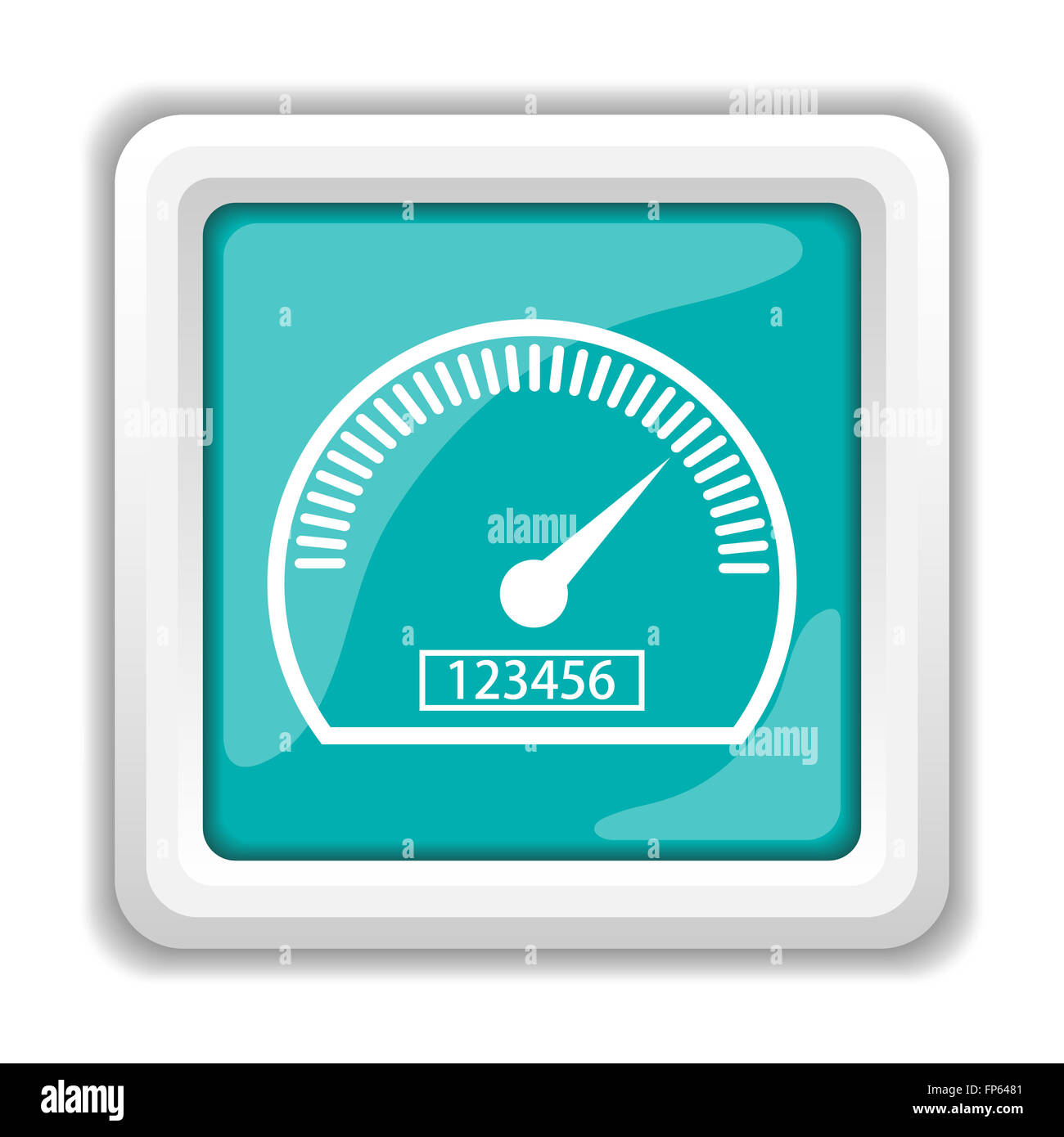Speedometer icon. Internet button on white background Stock Photo - Alamy
