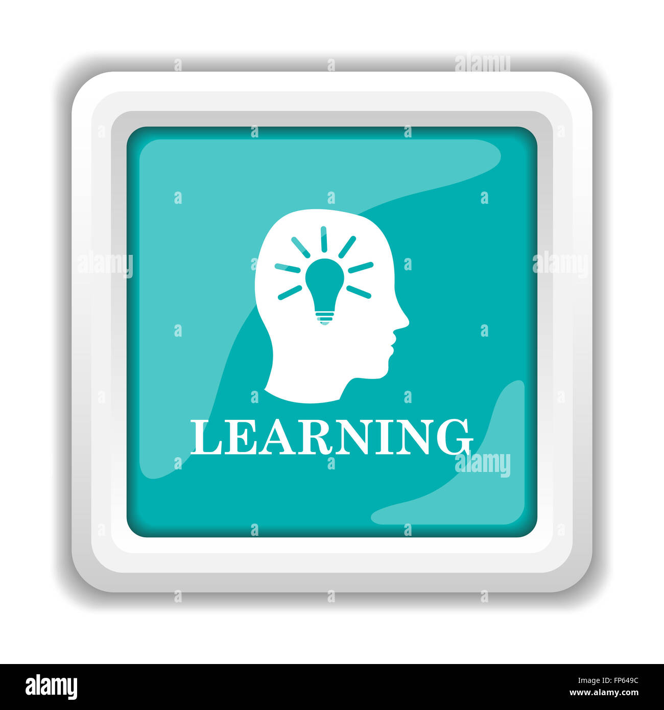 Learning icon. Internet button on white background Stock Photo - Alamy