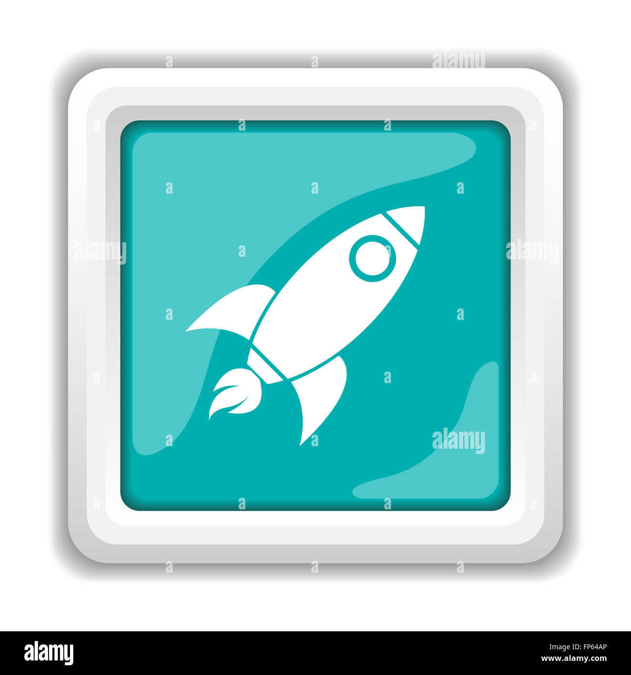 Rocket icon. Internet button on white background Stock Photo - Alamy