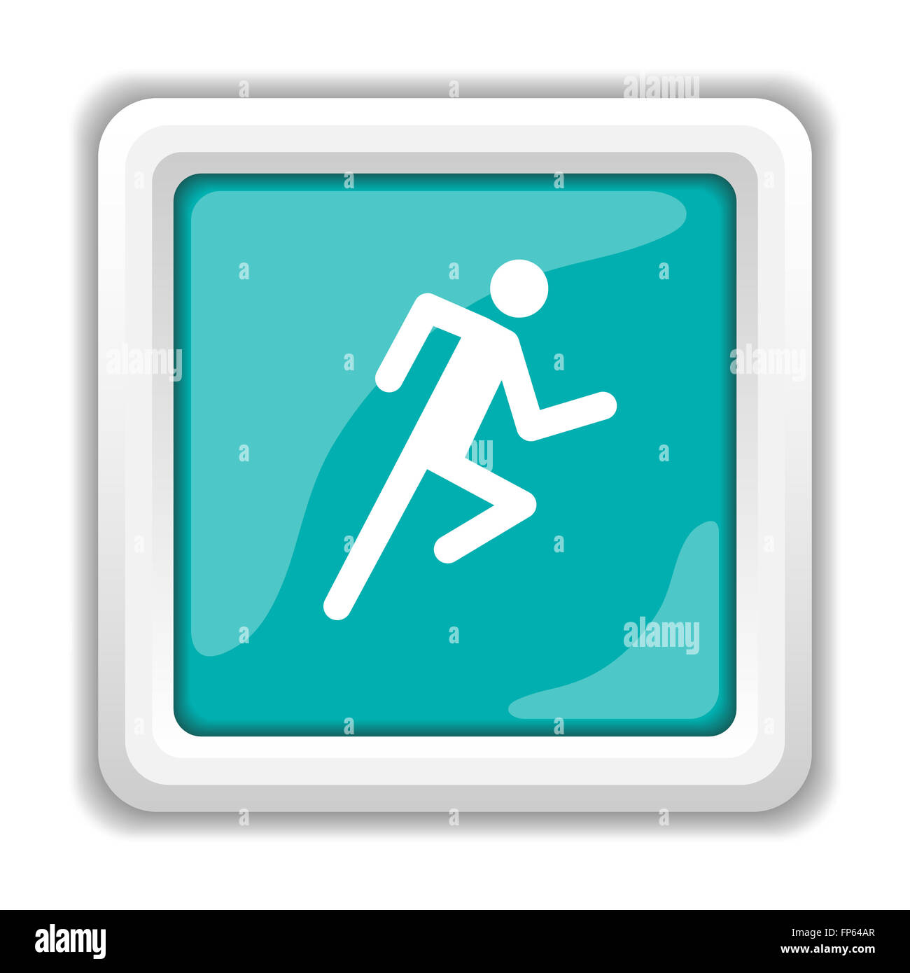 Running man icon. Internet button on white background Stock Photo - Alamy