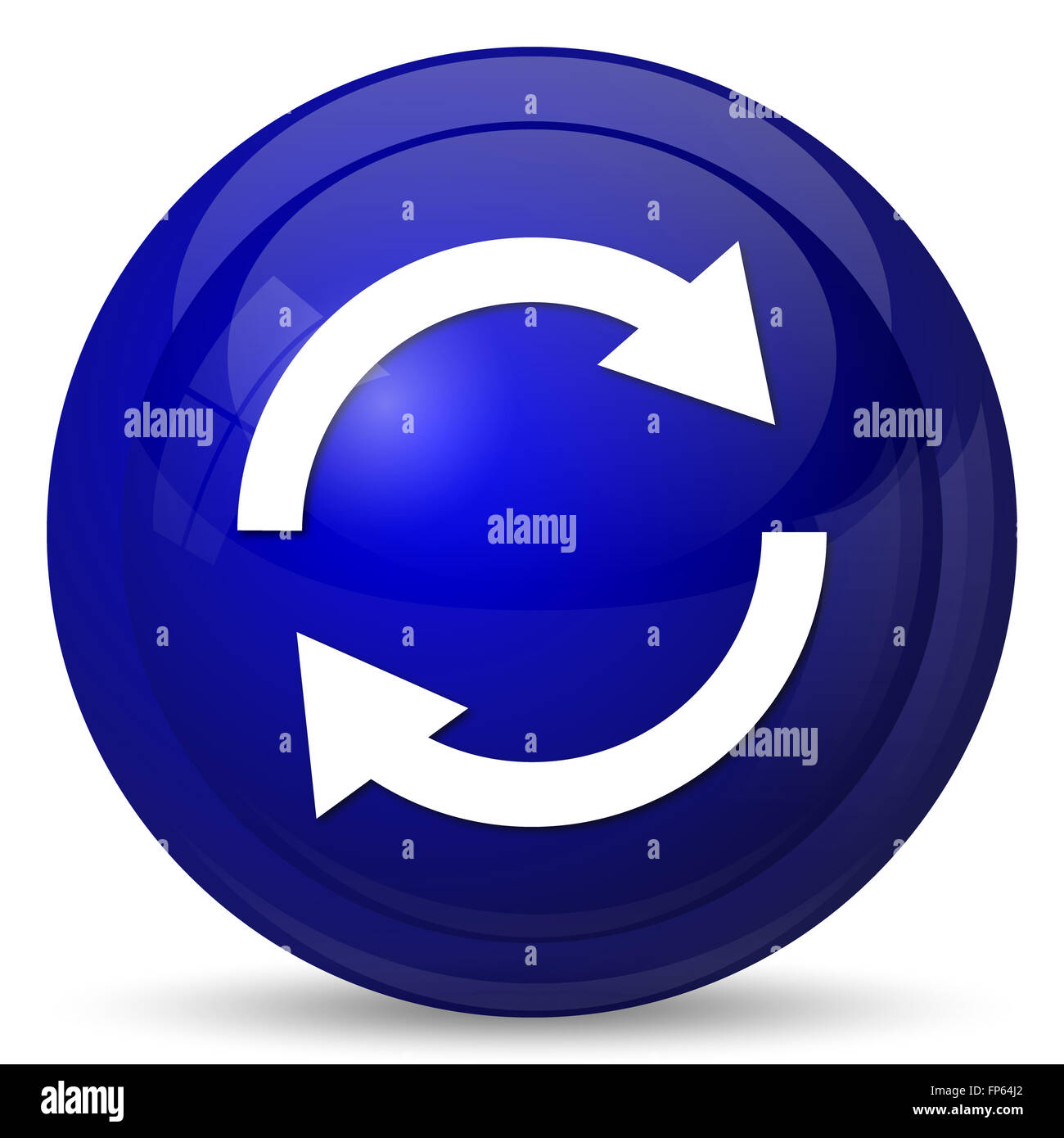 Reload two arrows icon. Internet button on white background Stock Photo ...