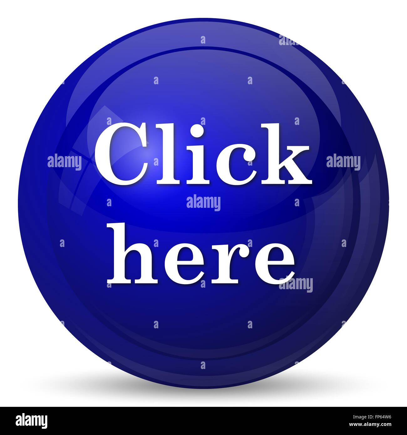 Click here icon. Internet button on white background Stock Photo - Alamy