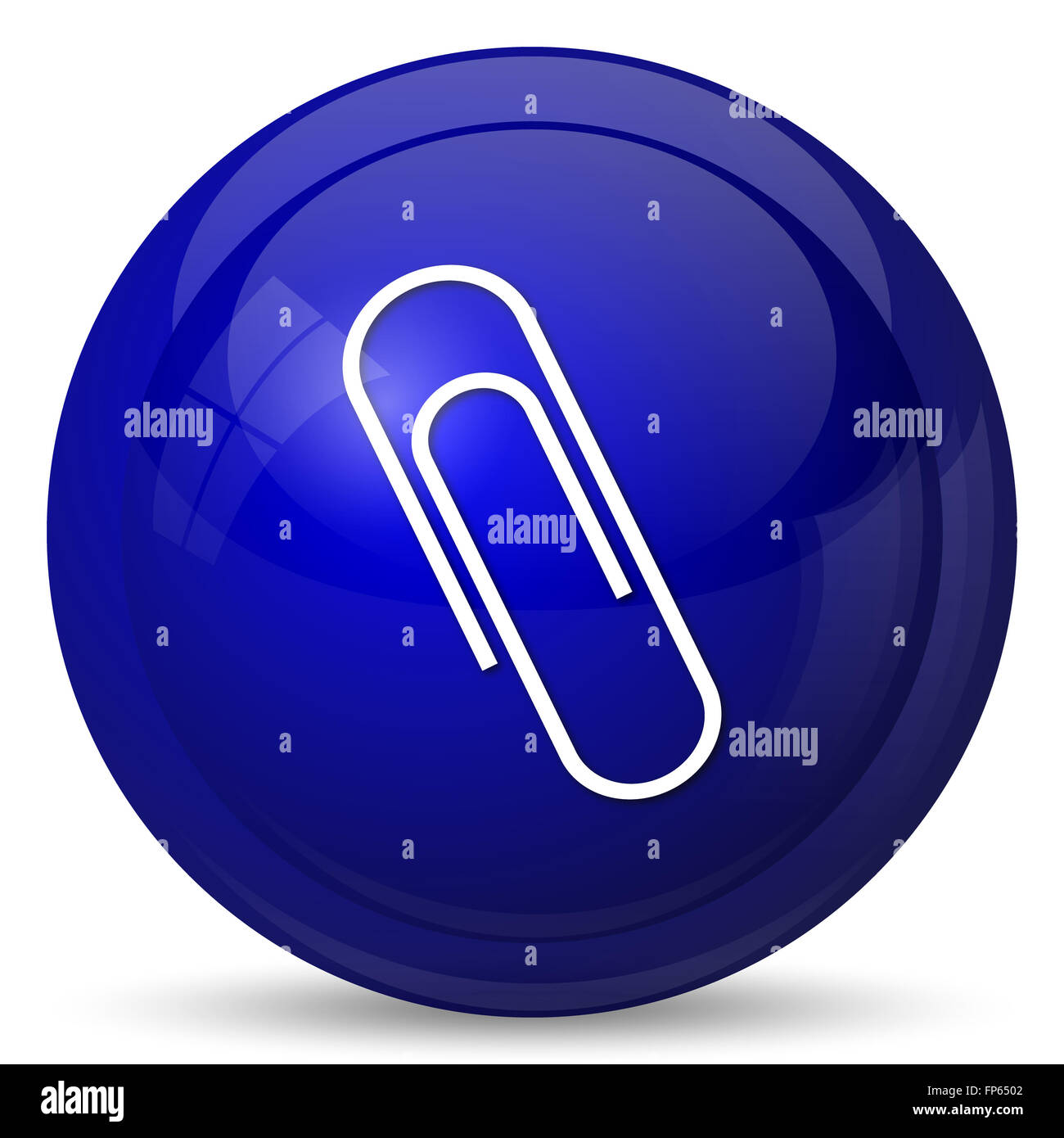 Paperclip icon. Internet button on white background Stock Photo - Alamy