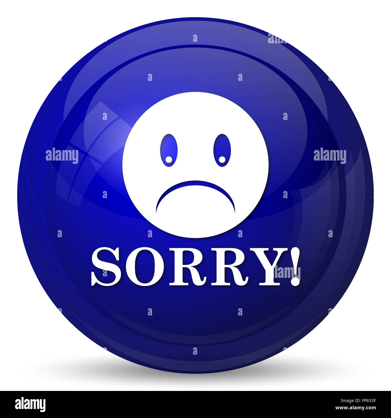 Sorry icon. Internet button on white background Stock Photo - Alamy