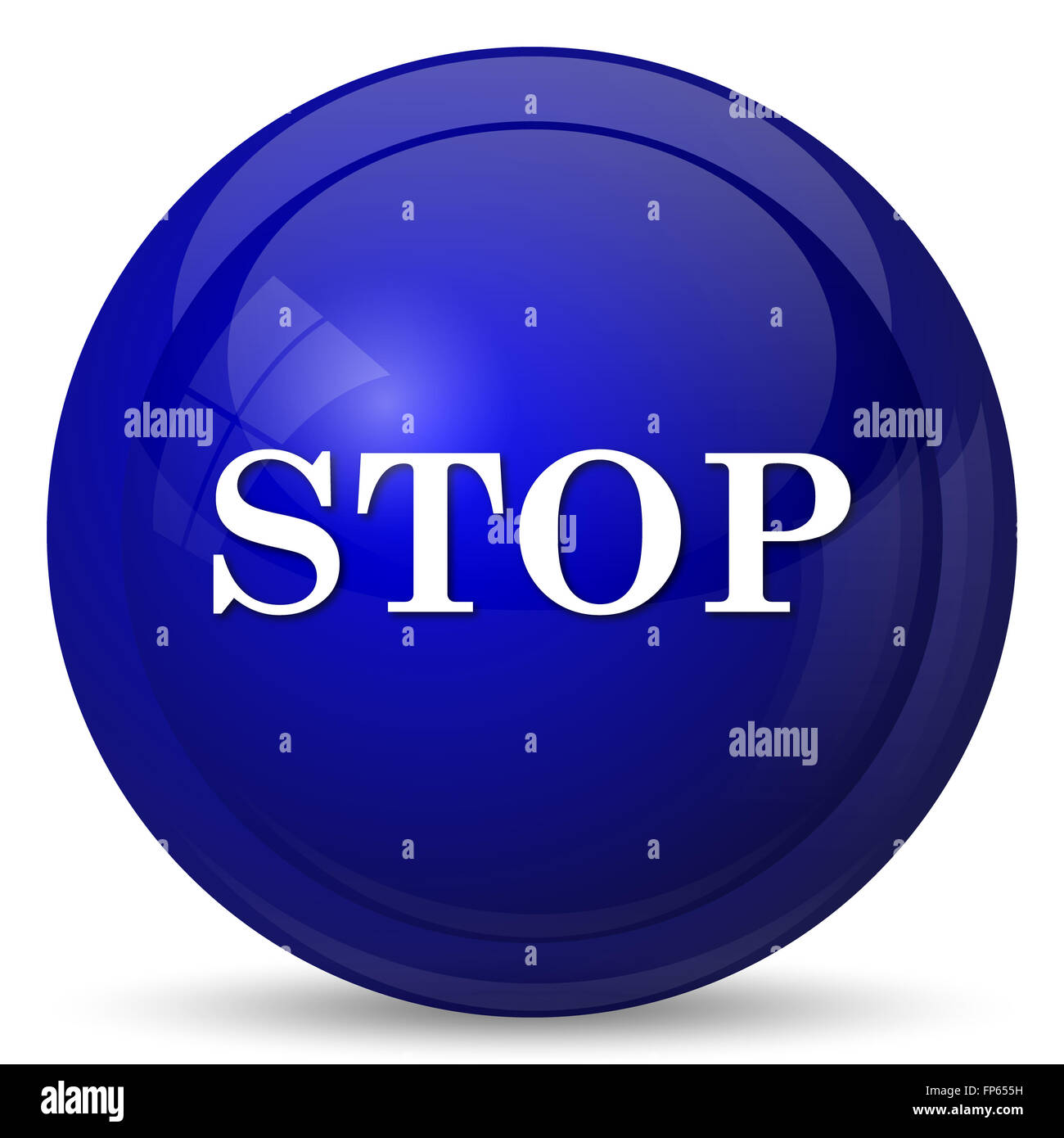 Stop icon. Internet button on white background Stock Photo - Alamy