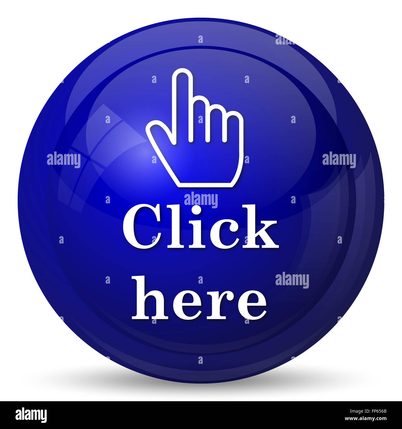 Click here icon. Internet button on white background Stock Photo - Alamy