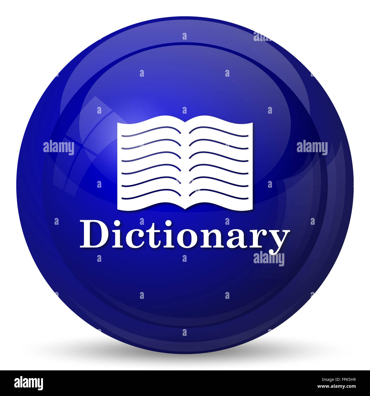 Dictionary icon. Internet button on white background Stock Photo - Alamy