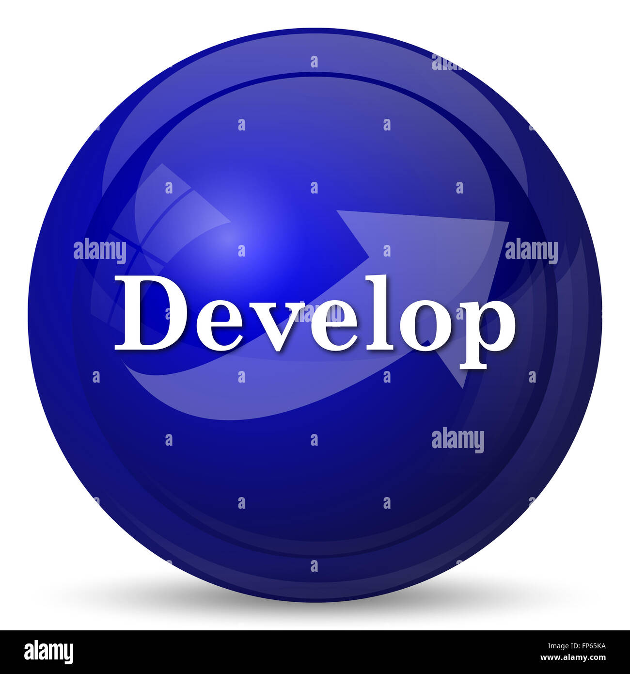 Develop icon. Internet button on white background Stock Photo - Alamy