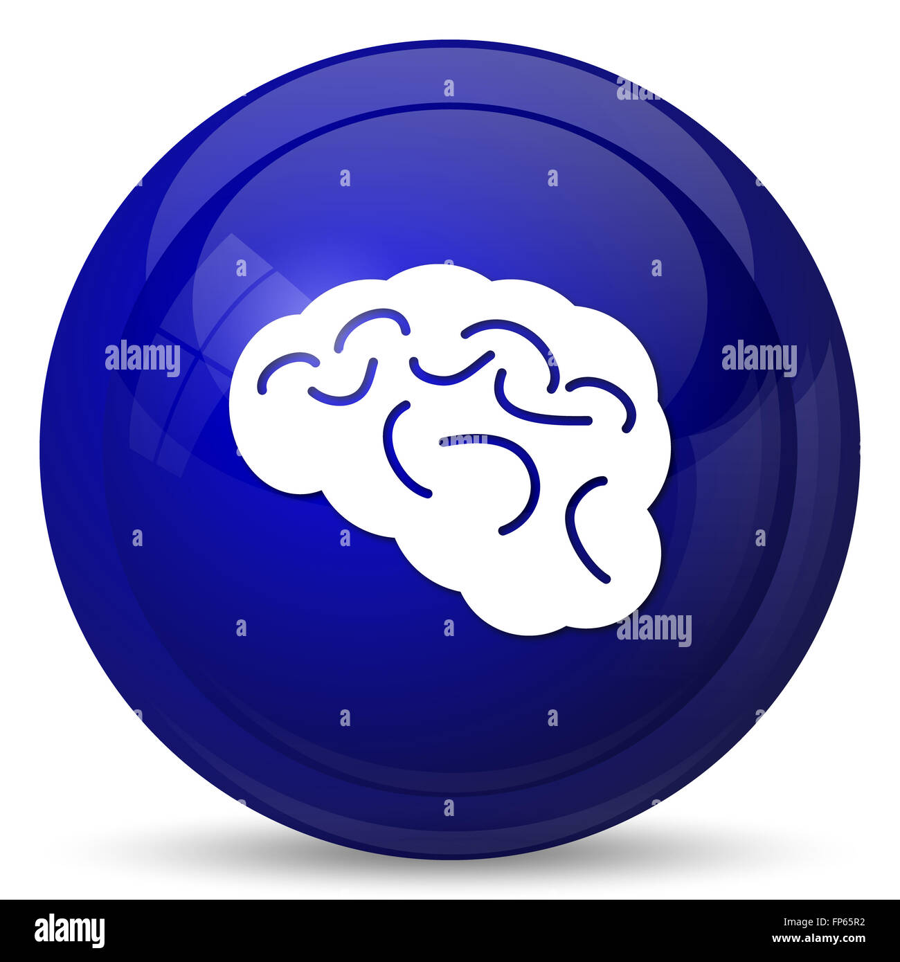 Brain icon. Internet button on white background Stock Photo - Alamy