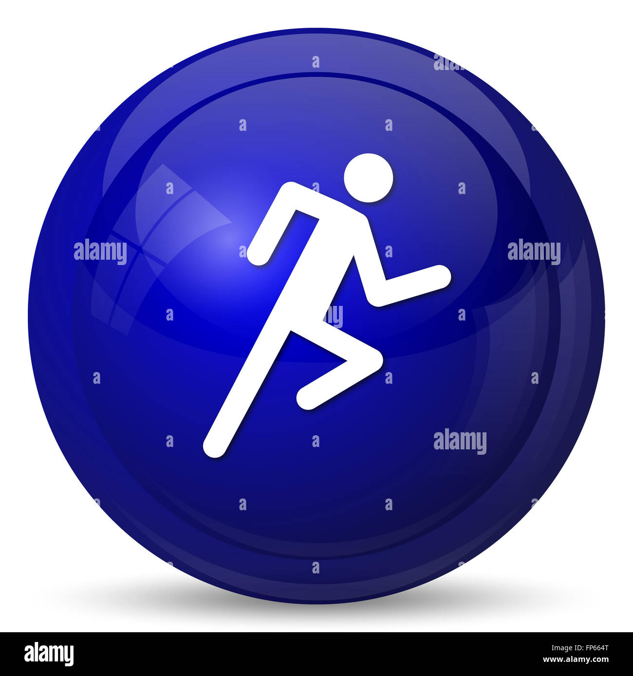 Running man icon. Internet button on white background Stock Photo - Alamy