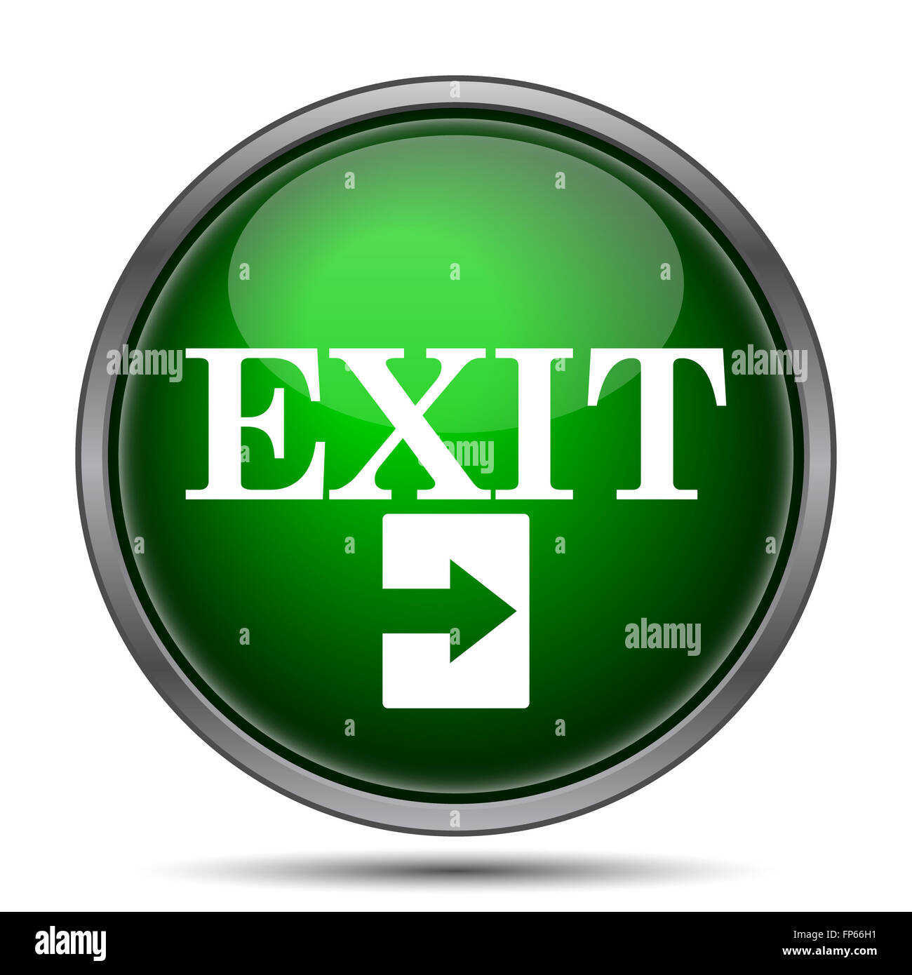 Exit icon. Internet button on white background Stock Photo - Alamy