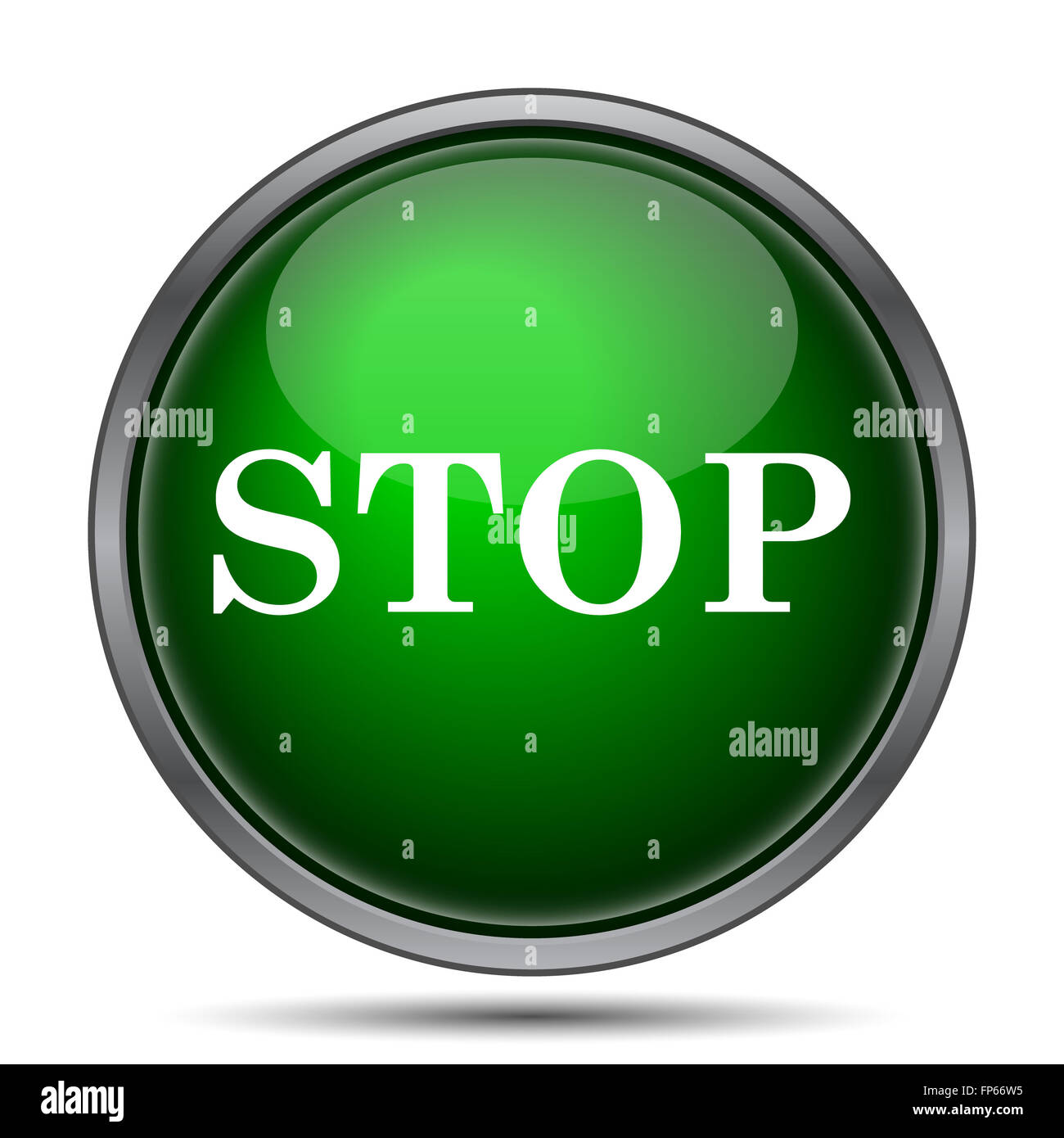 Stop icon. Internet button on white background Stock Photo - Alamy