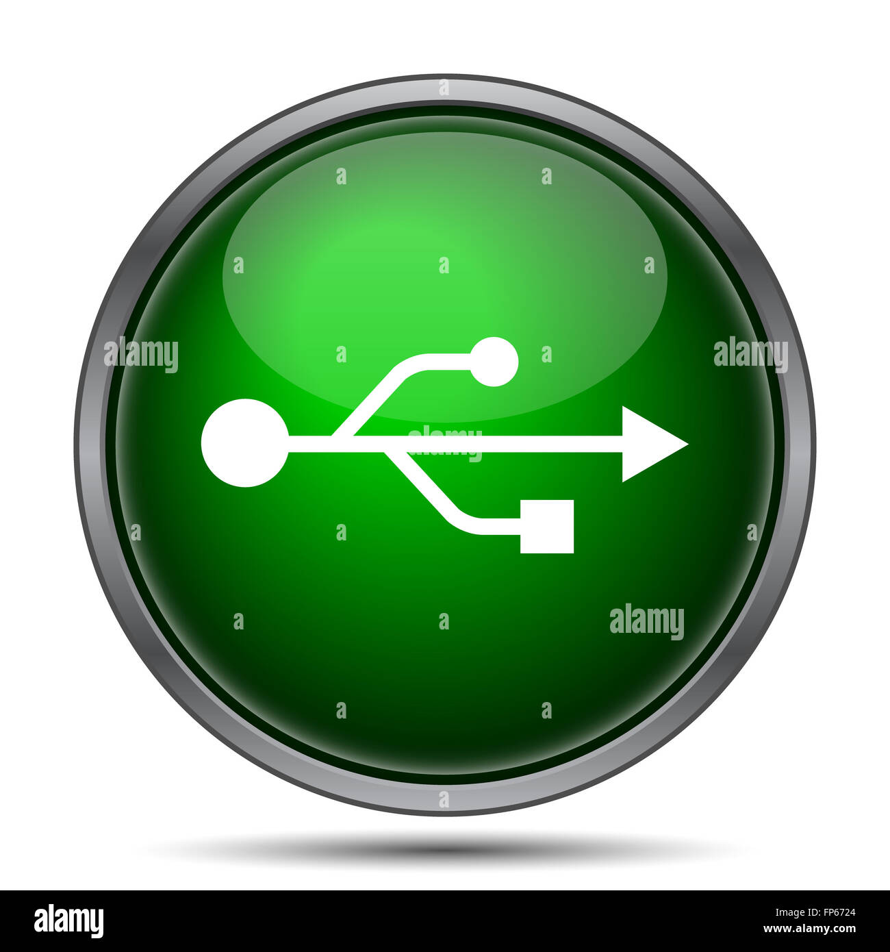 USB icon. Internet button on white background Stock Photo - Alamy