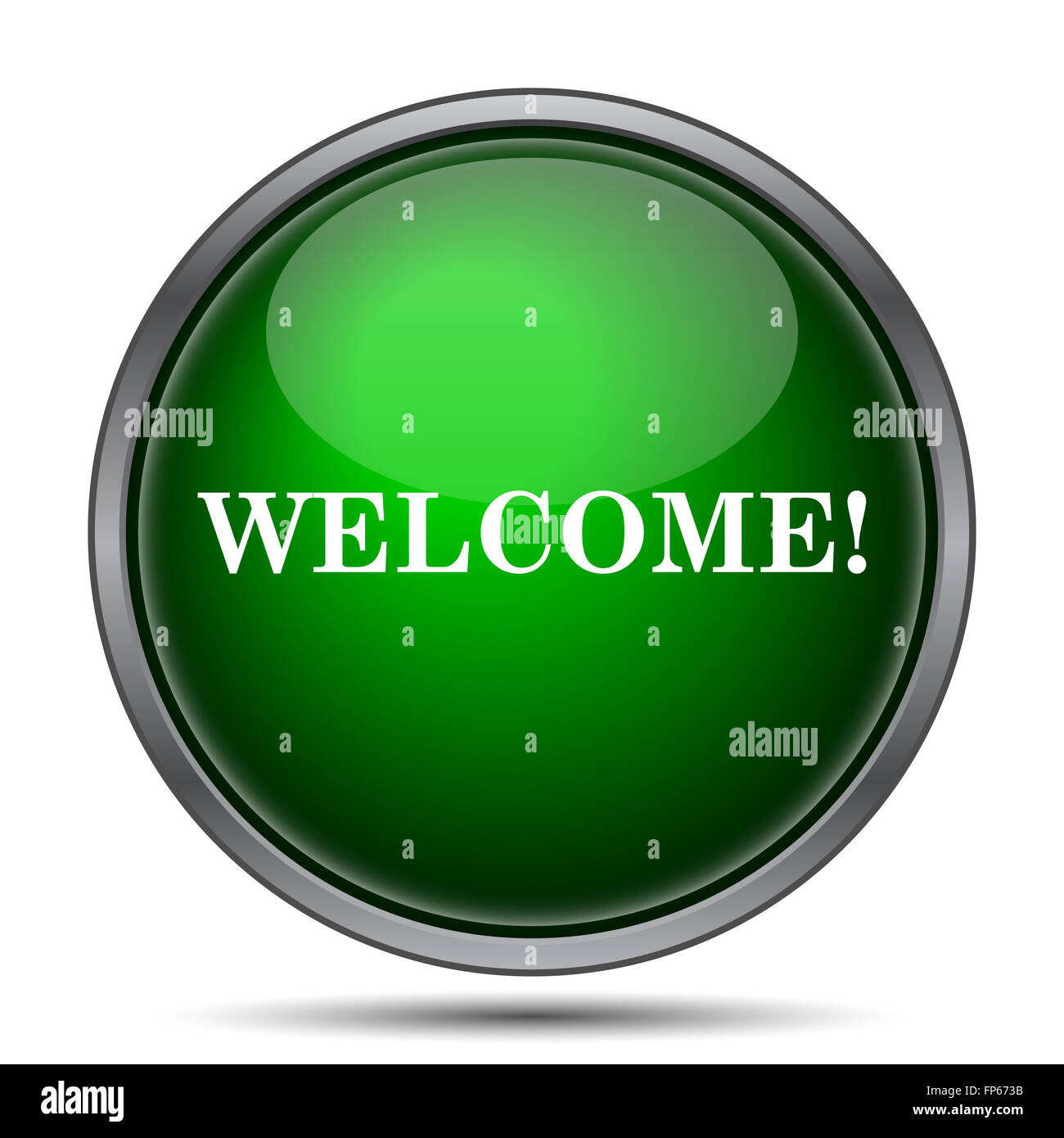 Welcome icon. Internet button on white background Stock Photo - Alamy
