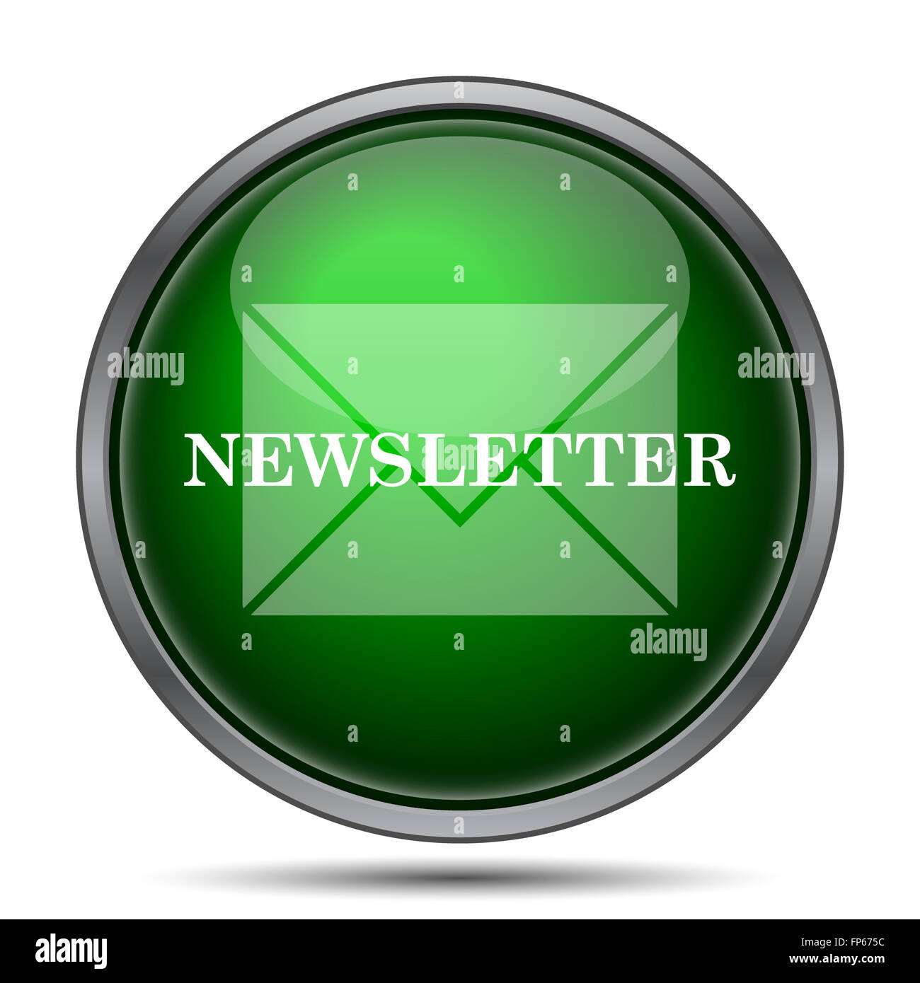 Newsletter icon. Internet button on white background Stock Photo - Alamy