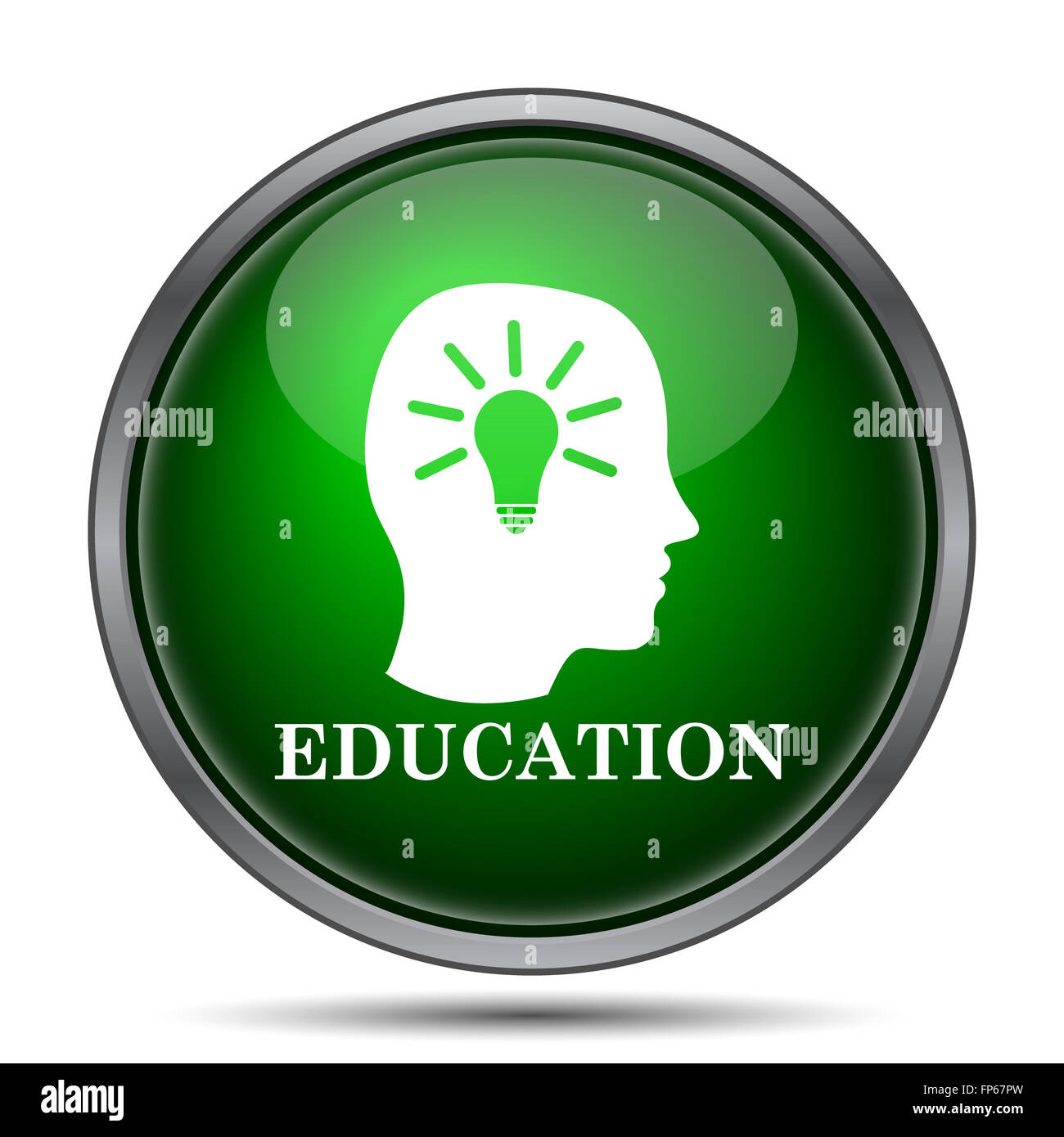 Education icon. Internet button on white background Stock Photo - Alamy
