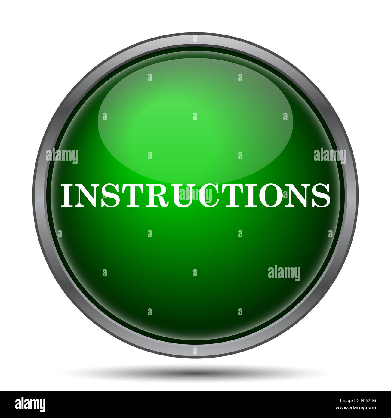 Instructions icon. Internet button on white background Stock Photo - Alamy