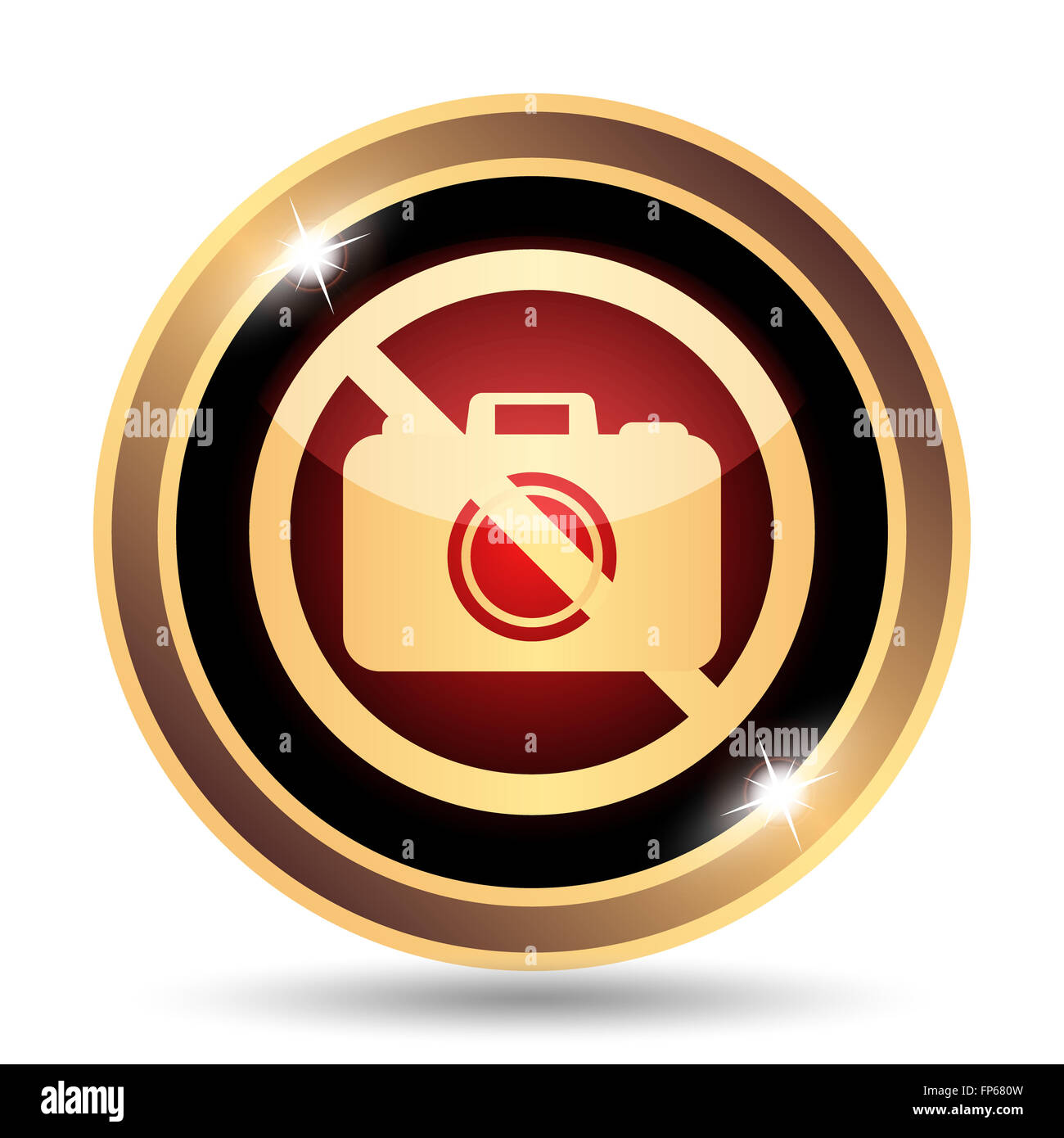 Forbidden camera icon. Internet button on white background Stock Photo ...