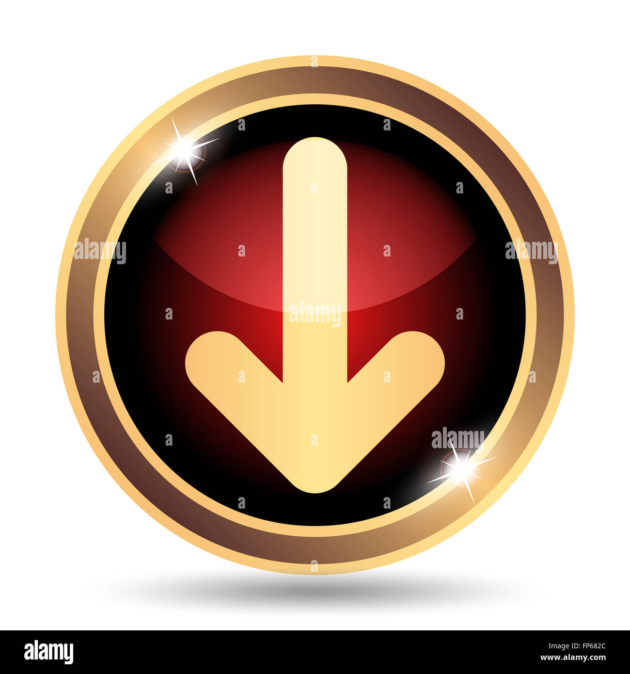 Down arrow icon. Internet button on white background Stock Photo - Alamy