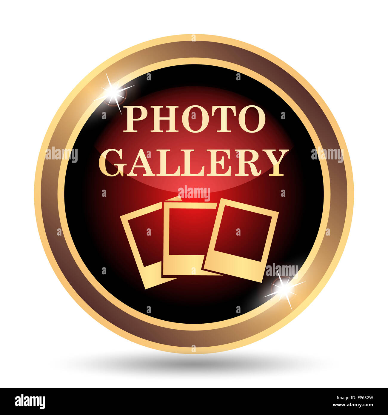 Photo gallery icon. Internet button on white background Stock Photo - Alamy