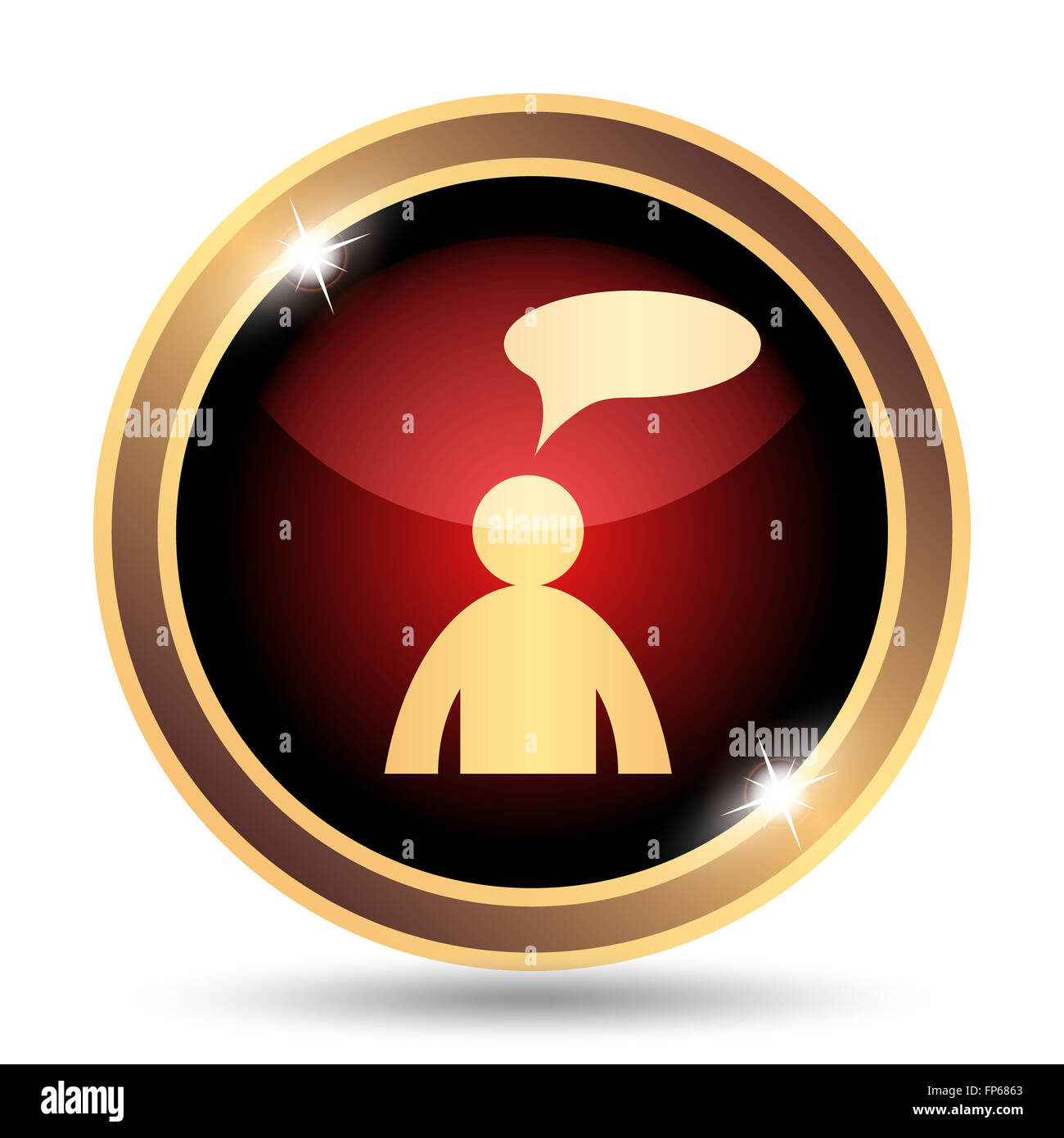 Comments icon. Internet button on white background. - man with bubble ...
