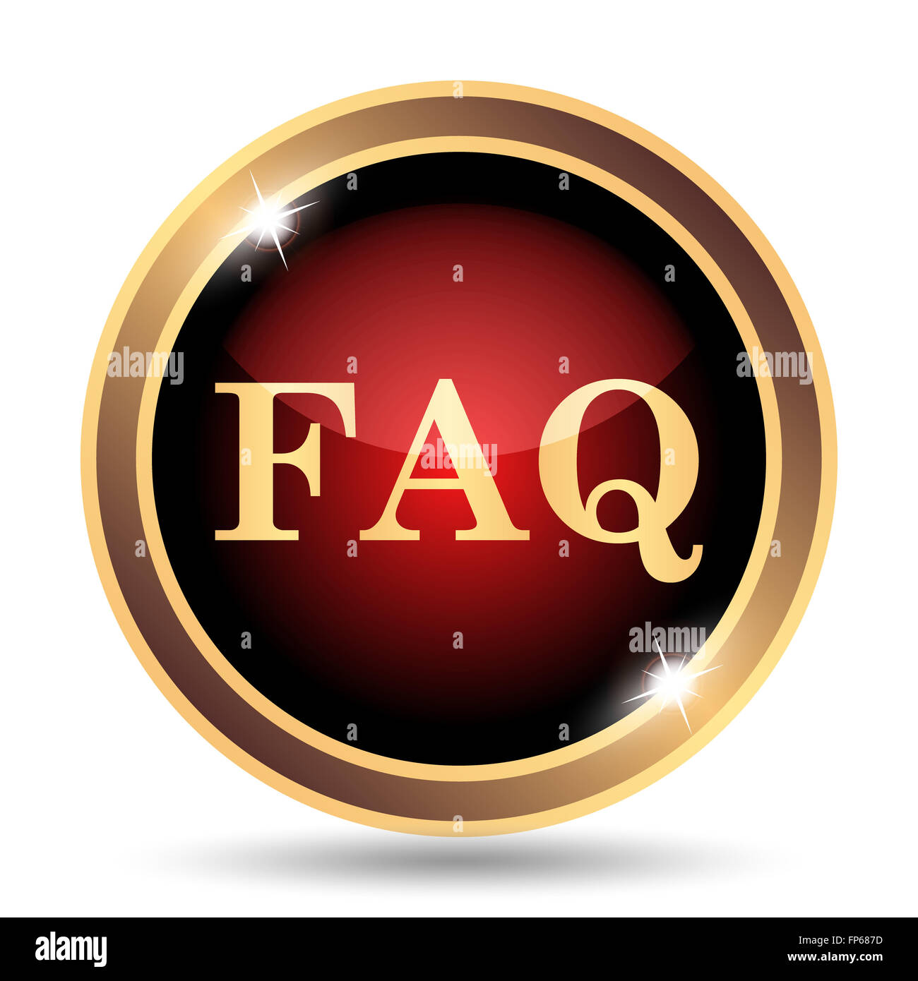FAQ icon. Internet button on white background Stock Photo - Alamy