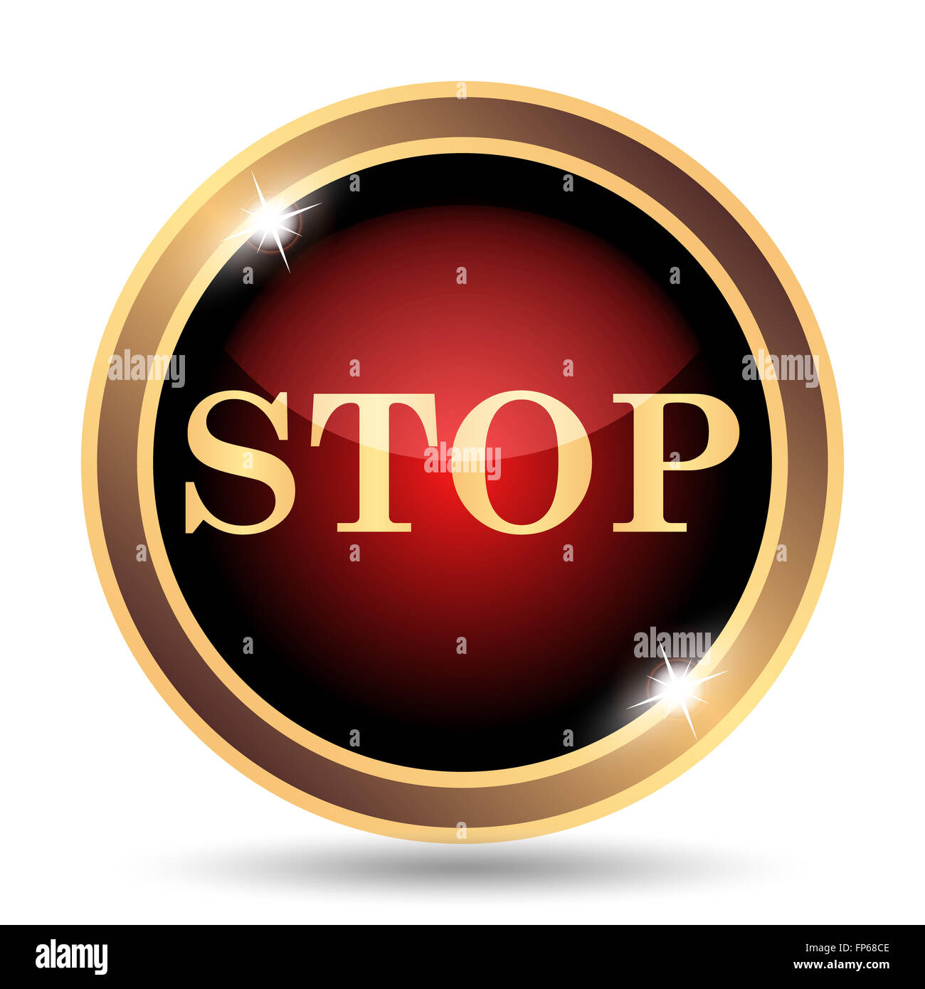 Stop icon. Internet button on white background Stock Photo - Alamy