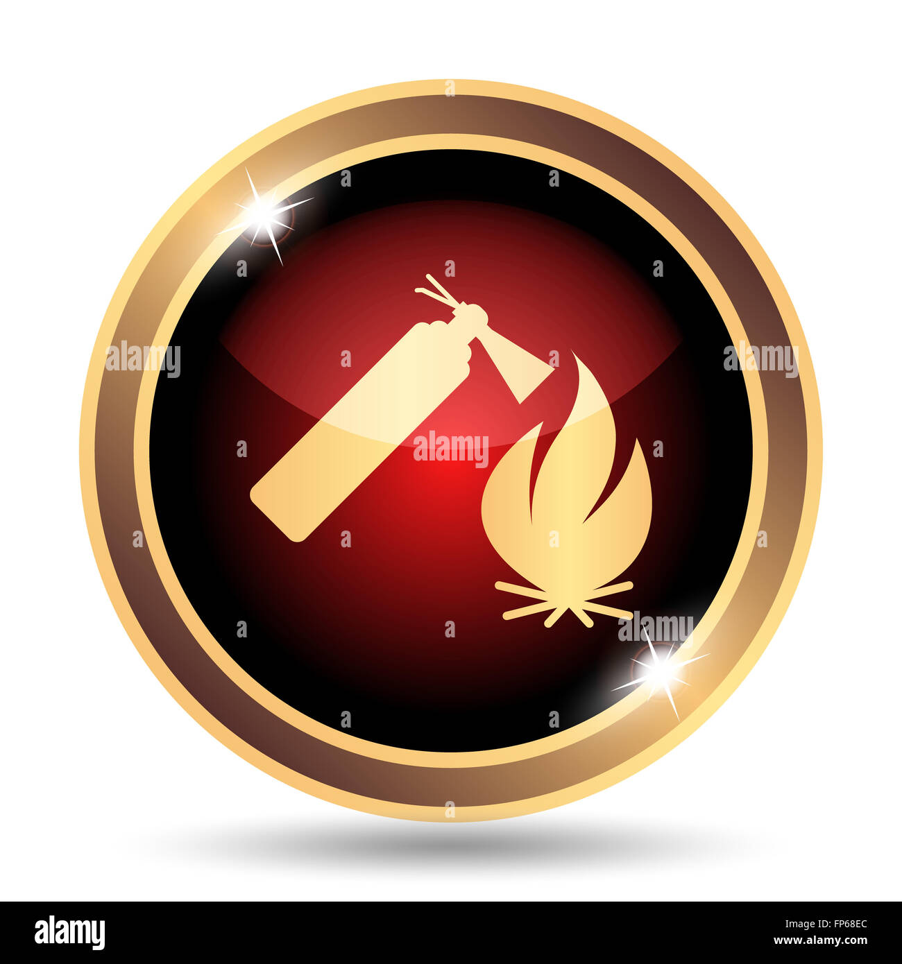 Fire icon. Internet button on white background Stock Photo - Alamy