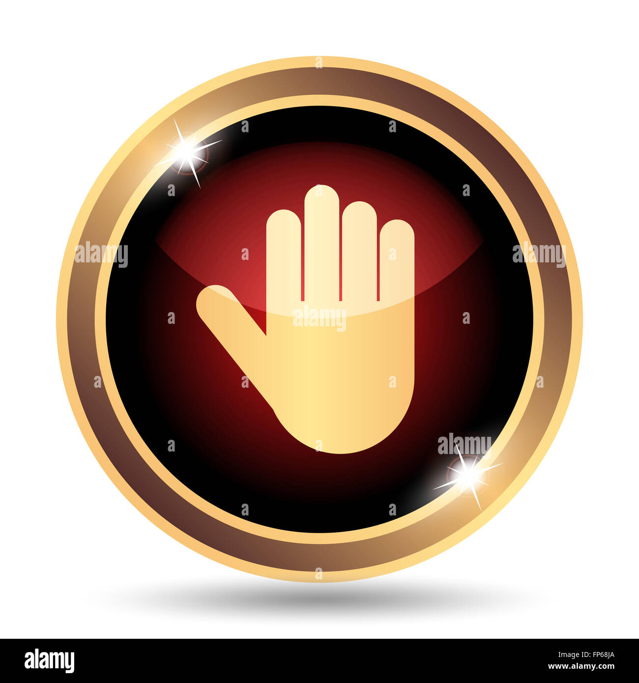 Stop icon. Internet button on white background Stock Photo - Alamy