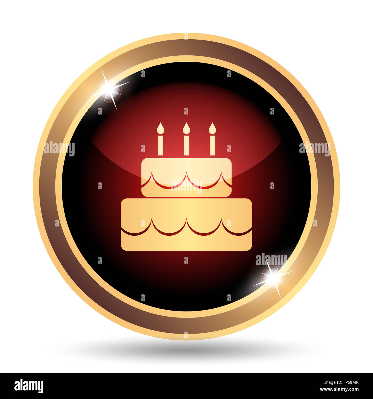 Cake icon. Internet button on white background Stock Photo - Alamy