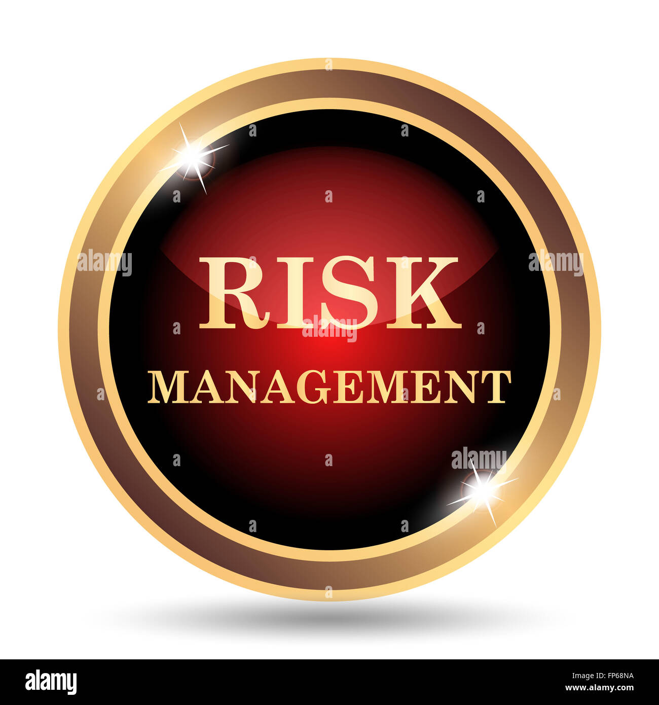 Risk management icon. Internet button on white background Stock Photo ...